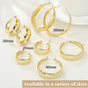12mm Wide Thick Sterling Silver Hoop Earrings - view 7