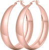 12mm Wide Thick Sterling Silver Hoop Earrings - Rose Gold-40mm