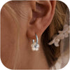 Dangle Pearl Drop Gold Earrings for Women Flower Wedding Jewelry - Silver01-Flower-14mm