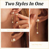 Dangle Pearl Drop Gold Earrings for Women Flower Wedding Jewelry - view 6