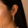 Gold Earrings for Women, 14K Gold Plated Tassel Dangle Earrings for Women Trendy Long Chain Earring Dainty Pearl Drop Earrings Elegant Wedding - view 6