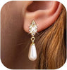 Gold Earrings for Women, 14K Gold Plated Tassel Dangle Earrings for Women Trendy Long Chain Earring Dainty Pearl Drop Earrings Elegant Wedding - Gold-Style 11 Dangle