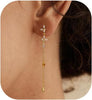 Gold Earrings for Women, 14K Gold Plated Tassel Dangle Earrings for Women Trendy Long Chain Earring Dainty Pearl Drop Earrings Elegant Wedding - Gold-Style 13 Dangle