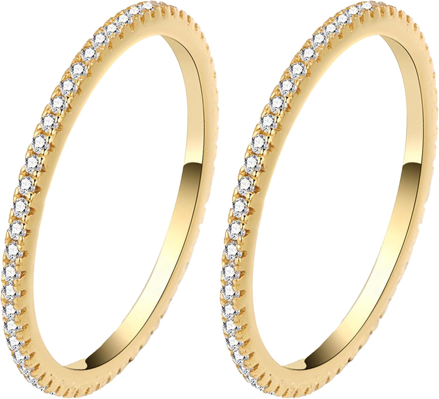2-Pack 14K Gold Plated Stackable Rings for Oura Ring Gen 5/4/3 - main view