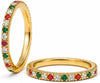 2-Pack 14K Gold Plated Stackable Rings for Oura Ring Gen 5/4/3 - Gold(blue red) 9