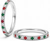 2-Pack 14K Gold Plated Stackable Rings for Oura Ring Gen 5/4/3 - Silver(blue red) 5