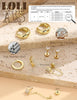 Flat Back Earrings for Women Surgical Steel Earrings -20G Cartilage Earring Stacks 14K Gold Plated Hoops Flatback Stud Earring Sets for Multiple - view 3