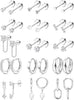 Flat Back Earrings for Women Surgical Steel Earrings -20G Cartilage Earring Stac