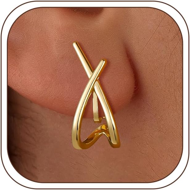 Clip on Earrings for Women 14K Gold/Sterling Silver Plated Statement Earrings for Women Trendy Dainty Earrings Simple Minimalist Non Pierced Earring - main view