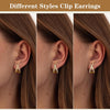 Clip on Earrings for Women 14K Gold/Sterling Silver Plated Statement Earrings for Women Trendy Dainty Earrings Simple Minimalist Non Pierced Earring - view 4