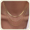 Layered Necklaces for Women 14k Gold Plated Chain Necklace Set Chunky Herringbone Snake Rope Box Cuban Link Chain for Women Layering Stack Choker - Gold--style K