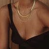 Layered Necklaces for Women 14k Gold Plated Chain Necklace Set Chunky Herringbone Snake Rope Box Cuban Link Chain for Women Layering Stack Choker - view 2