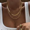 Layered Necklaces for Women 14k Gold Plated Chain Necklace Set Chunky Herringbone Snake Rope Box Cuban Link Chain for Women Layering Stack Choker - view 3