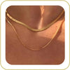 Layered Necklaces for Women 14k Gold Plated Chain Necklace Set Chunky Herringbone Snake Rope Box Cuban Link Chain for Women Layering Stack Choker - Layered Herringbone Gold