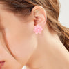 Fashion Flower Clip On Earrings For Women Cute Lovely Acrylic Flower Earrings No piercing Earrings - view 3