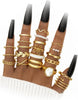 Gold Knuckle Rings Set for Women, Stackable Midi Chunky Rings Pack - Gold-21 Pcs