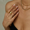 Gold Knuckle Rings Set for Women, Stackable Midi Chunky Rings Pack - view 2