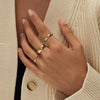 Gold Knuckle Rings Set for Women, Stackable Midi Chunky Rings Pack - view 3
