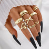 Gold Knuckle Rings Set for Women, Stackable Midi Chunky Rings Pack - view 4