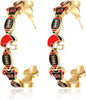 Game Day Earrings for Women ( Heavy Earrings) Football Earrings for Fashion Football Sports Jewelry Game Day Outfit Accessories - Red&Black