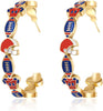 Game Day Earrings for Women ( Heavy Earrings) Football Earrings for Fashion Football Sports Jewelry Game Day Outfit Accessories - Red&Blue