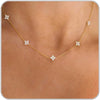 Dainty Silver Gold Necklaces for Women Station Choker Simulated Diamond Necklace Simple Layering CZ Necklace Jewelry Gifts - main view