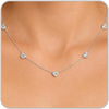 Dainty Silver Gold Necklaces for Women Station Choker Simulated Diamond Necklace Simple Layering CZ Necklace Jewelry Gifts - Silver Heart