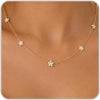 Dainty Silver Gold Necklaces for Women Station Choker Simulated Diamond Necklace Simple Layering CZ Necklace Jewelry Gifts - Gold Star