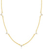 Dainty Silver Gold Necklaces for Women Station Choker Simulated Diamond Necklace Simple Layering CZ Necklace Jewelry Gifts - Gold 5pcs Flower-Shaped CZ