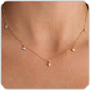 Dainty Silver Gold Necklaces for Women Station Choker Simulated Diamond Necklace Simple Layering CZ Necklace Jewelry Gifts - Gold 5pcs Hanging CZ-Cable Chain
