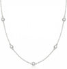 Dainty Silver Gold Necklaces for Women Station Choker Simulated Diamond Necklace Simple Layering CZ Necklace Jewelry Gifts - Silver 5pcs Round CZ-Cable Chain
