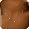 Dainty Silver Gold Necklaces for Women Station Choker Simulated Diamond Necklace Simple Layering CZ Necklace Jewelry Gifts - Silver 5pcs Flower-Shaped CZ