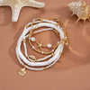 Boho Shell Ankle Bracelet Set for Women, 5 Pairs 14K Boho Bead Handmade Adjustable Anklet, Hawaiian Beach Seashell Starfish Foot Jewelry Gifts - view 5