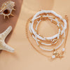 Boho Shell Ankle Bracelet Set for Women, 5 Pairs 14K Boho Bead Handmade Adjustable Anklet, Hawaiian Beach Seashell Starfish Foot Jewelry Gifts - view 6