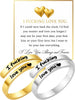 I Fcking Love You Ring For Women, Open Adjustable Stainless Steel Engraved Heart Spiral Wrap Twist Vintage Promise Rings Inspirational Jewelry for - I Love You Gold+Silver #2