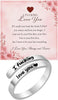 I Fcking Love You Ring For Women, Open Adjustable Stainless Steel Engraved Heart Spiral Wrap Twist Vintage Promise Rings Inspirational Jewelry for - I Love You Silver #3