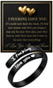I Fcking Love You Ring For Women, Open Adjustable Stainless Steel Engraved Heart Spiral Wrap Twist Vintage Promise Rings Inspirational Jewelry for - I Love You Black #4