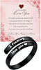 I Fcking Love You Ring For Women, Open Adjustable Stainless Steel Engraved Heart Spiral Wrap Twist Vintage Promise Rings Inspirational Jewelry for - I Love You Black #3