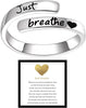 I Fcking Love You Ring For Women, Open Adjustable Stainless Steel Engraved Heart Spiral Wrap Twist Vintage Promise Rings Inspirational Jewelry for - Just Breathe