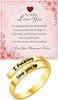 I Fcking Love You Ring For Women, Open Adjustable Stainless Steel Engraved Heart Spiral Wrap Twist Vintage Promise Rings Inspirational Jewelry for - I Love You Gold #3