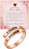 I Fcking Love You Ring For Women, Open Adjustable Stainless Steel Engraved Heart Spiral Wrap Twist Vintage Promise Rings Inspirational Jewelry for - I Love You Rose Gold #3