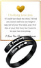 I Fcking Love You Ring For Women, Open Adjustable Stainless Steel Engraved Heart Spiral Wrap Twist Vintage Promise Rings Inspirational Jewelry for - I Love You Black