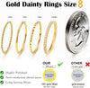 Dainty Stackable Gold Rings for Women, Stacking 14K Gold Plated CZ Wedding Bands Ring Set, Simple Trendy Minimalist Engagement Promise Thumb Pinky - view 3