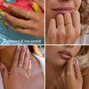 Dainty Stackable Gold Rings for Women, Stacking 14K Gold Plated CZ Wedding Bands Ring Set, Simple Trendy Minimalist Engagement Promise Thumb Pinky - view 4