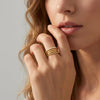 Dainty Stackable Gold Rings for Women, Stacking 14K Gold Plated CZ Wedding Bands Ring Set, Simple Trendy Minimalist Engagement Promise Thumb Pinky - view 5
