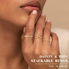 Dainty Stackable Gold Rings for Women, Stacking 14K Gold Plated CZ Wedding Bands Ring Set, Simple Trendy Minimalist Engagement Promise Thumb Pinky - view 6