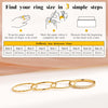 Dainty Stackable Gold Rings for Women, Stacking 14K Gold Plated CZ Wedding Bands Ring Set, Simple Trendy Minimalist Engagement Promise Thumb Pinky - view 7