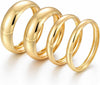 Chunky Gold Bangle Bracelets for Women with Dainty 14k Gold Plated Big Stackable Bangles Set Statement Cuff Bracelet Stack Fashion Jewelry Gifts - 4 chunky gold bangles