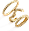 Chunky Gold Bangle Bracelets for Women with Dainty 14k Gold Plated Big Stackable Bangles Set Statement Cuff Bracelet Stack Fashion Jewelry Gifts - Gold wave bangles
