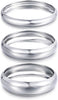 Chunky Gold Bangle Bracelets for Women with Dainty 14k Gold Plated Big Stackable Bangles Set Statement Cuff Bracelet Stack Fashion Jewelry Gifts - 3 Thick silver bangles